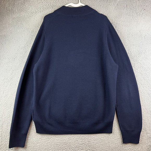 Brooks Brothers Mens  Merino Wool 1/4 Zip Pullover Sweater L - Picture 2 of 9